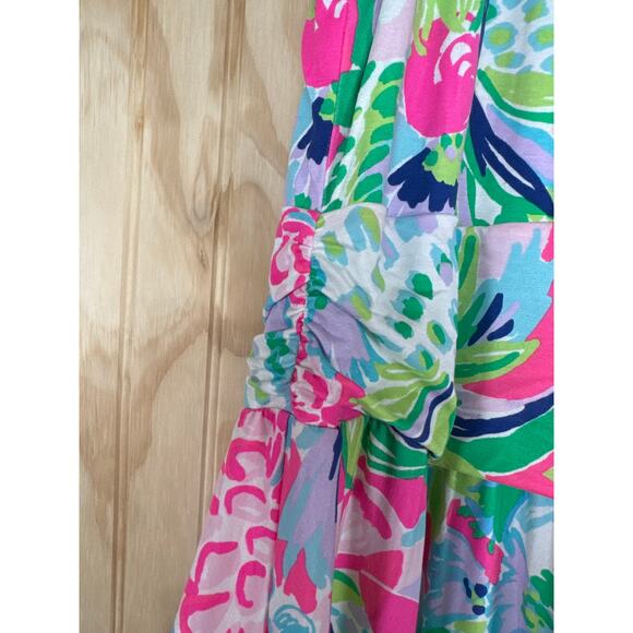 Lilly Pulitzer Tallula Maxi Dress Tank Style Ruched Waist Stretch Medium - Picture 6 of 8